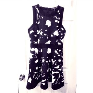 Banana Republic Dress Black White Fit & Flare